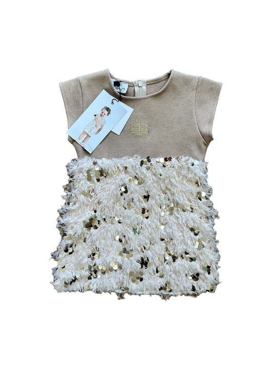 Vestitino piume e pailettes