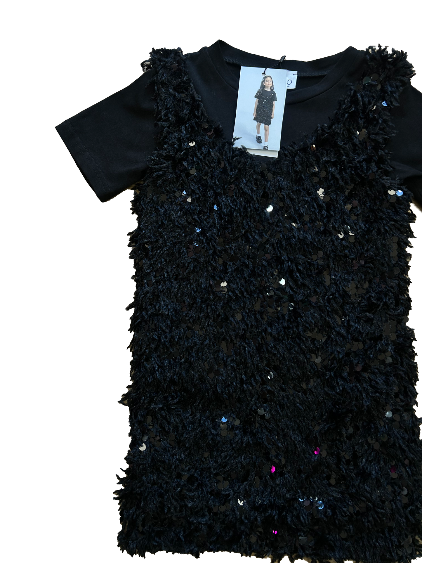 Abitino nero piume e pailettes