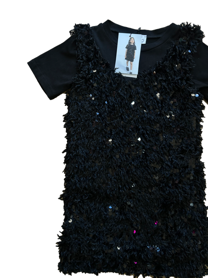 Abitino nero piume e pailettes