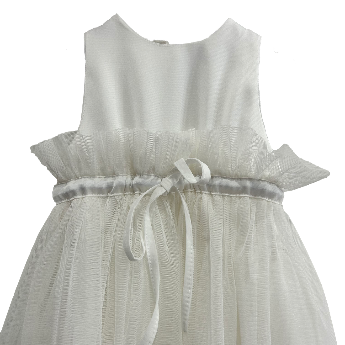 Abito in tulle con balze bianco