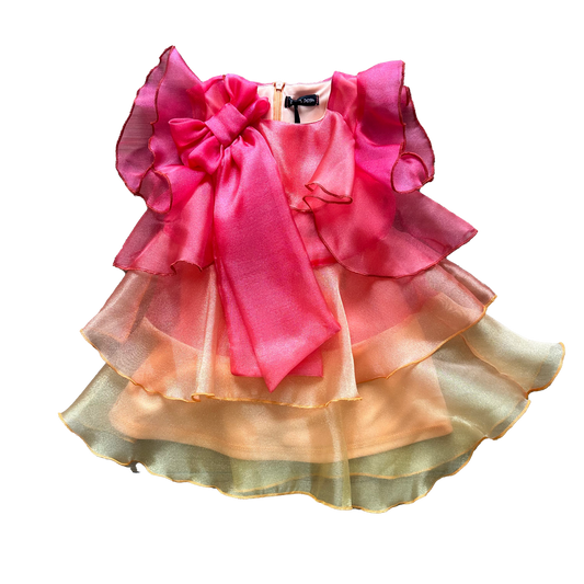 Abito multicolor in tulle