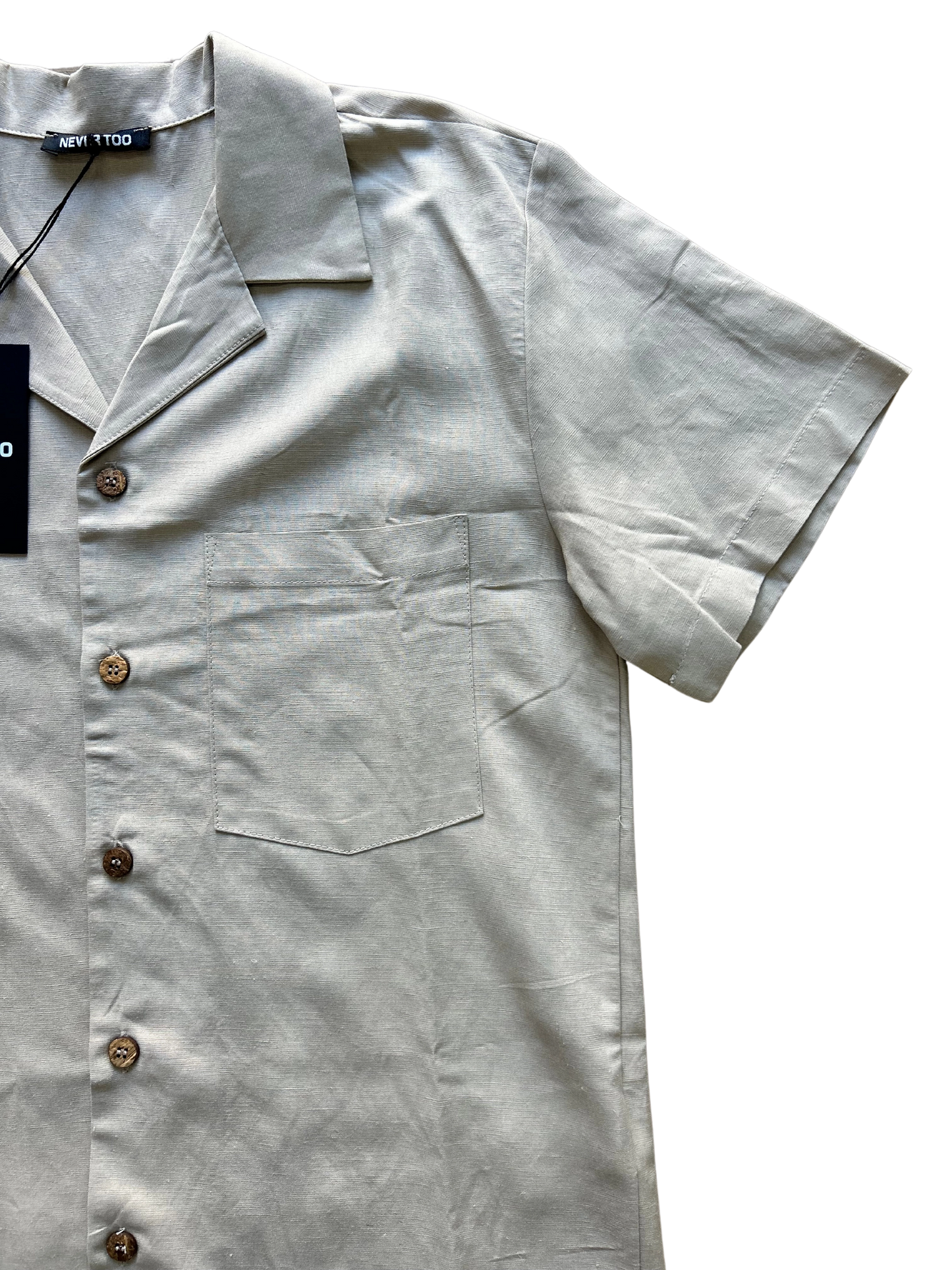 Camicia mezza manica beige