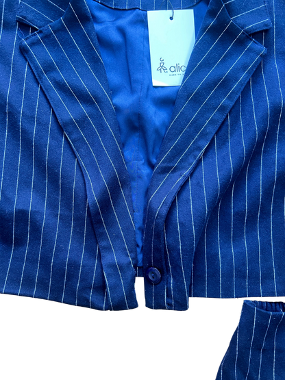 Completo panciotto e gonna gessato