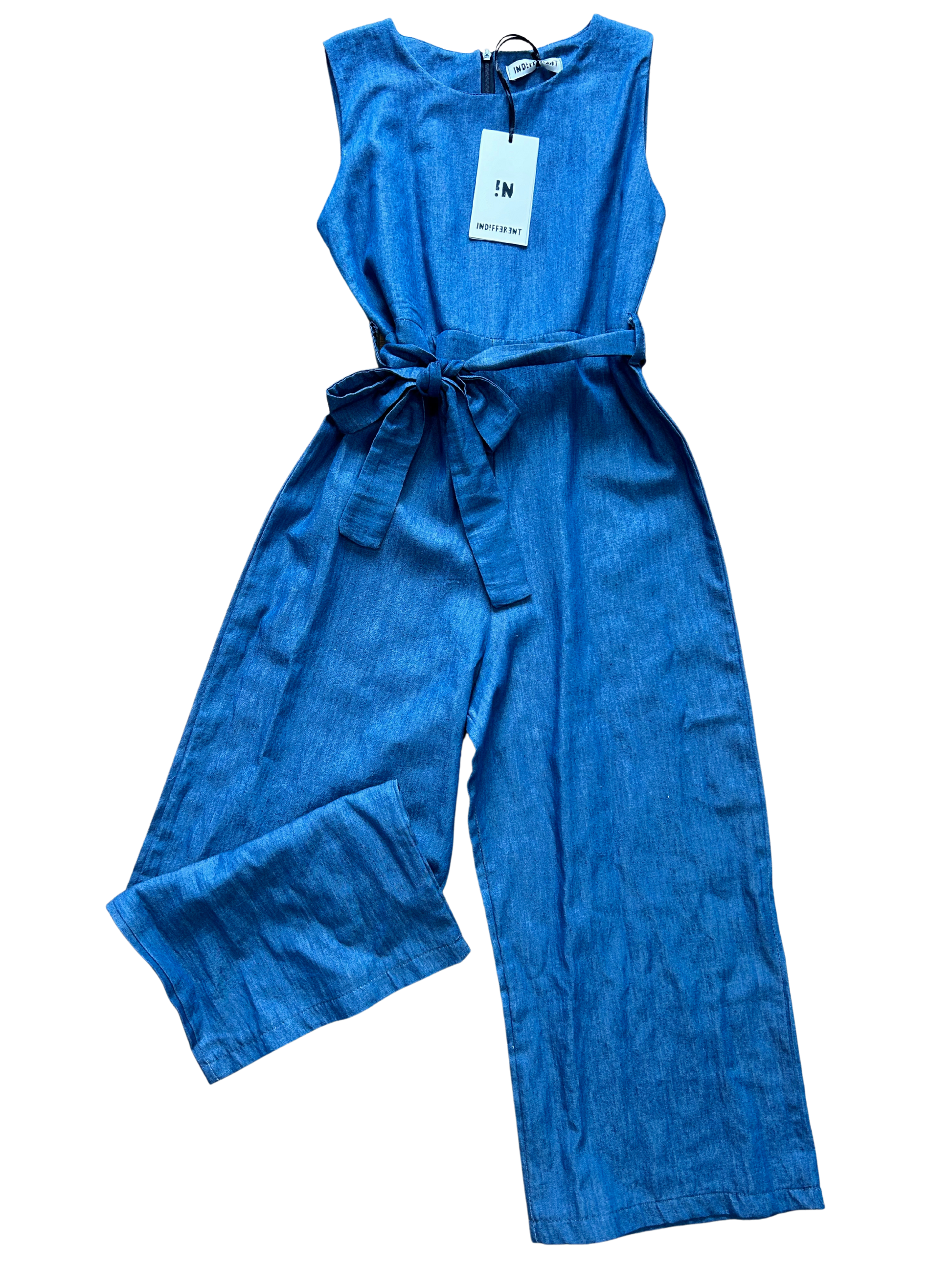 tuta intera in cotone effetto jeans per bambina