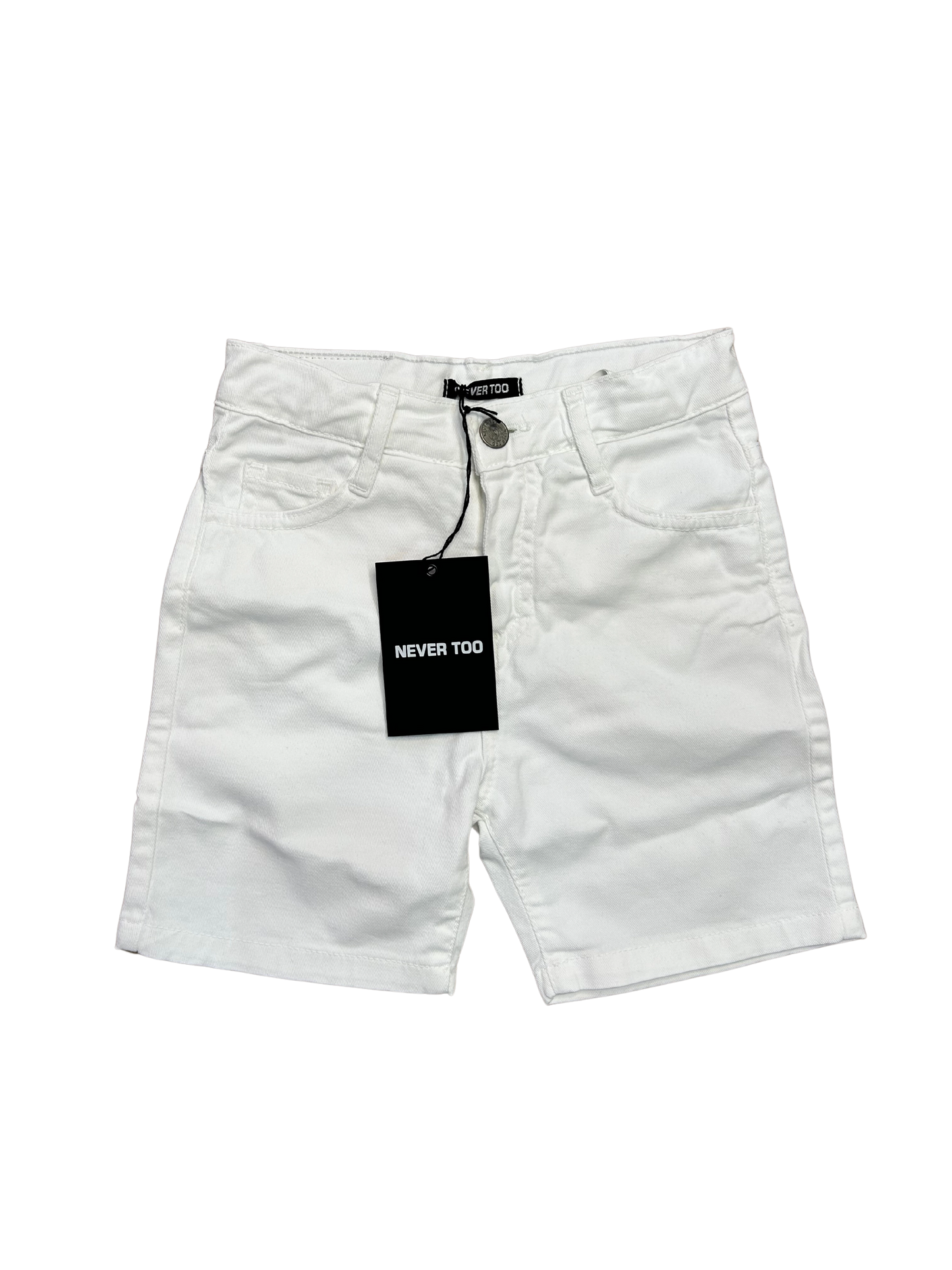 bermuda never too bianco cinque tasche per bambino
