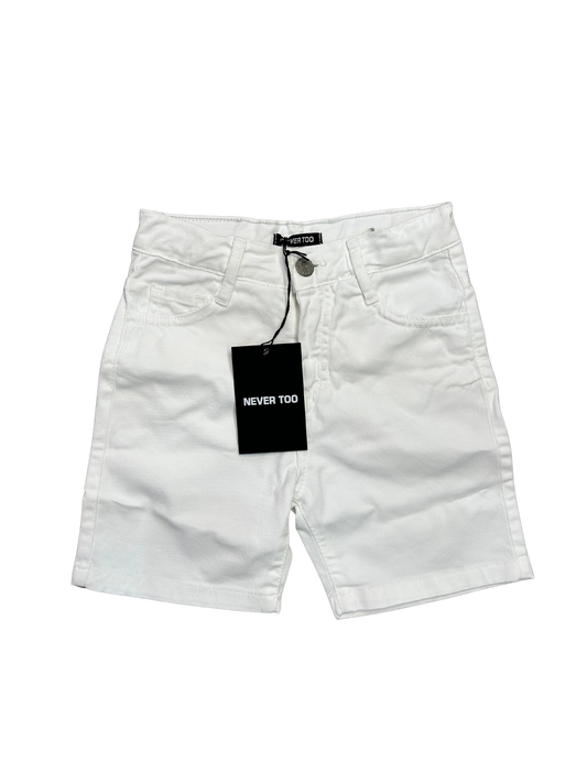 bermuda never too bianco cinque tasche per bambino
