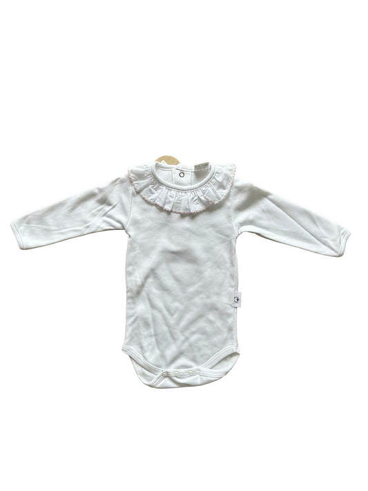 Body con colletto e ricamo