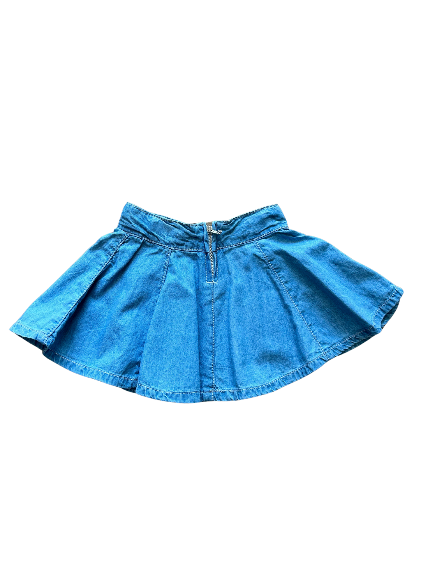 gonna a pieghe in cotone effetto jeans per neonata