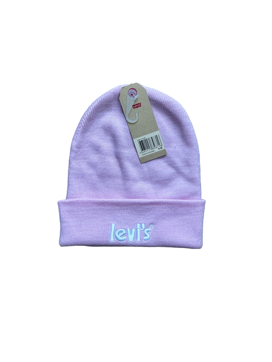Berretto levi's rosa in maglia per bambina