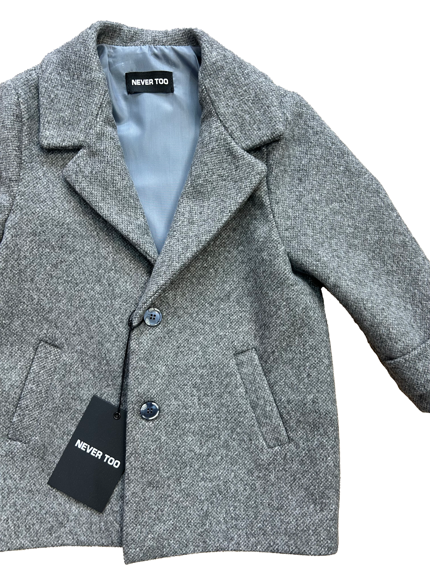 cappotto never too grigio per bambino e neonato