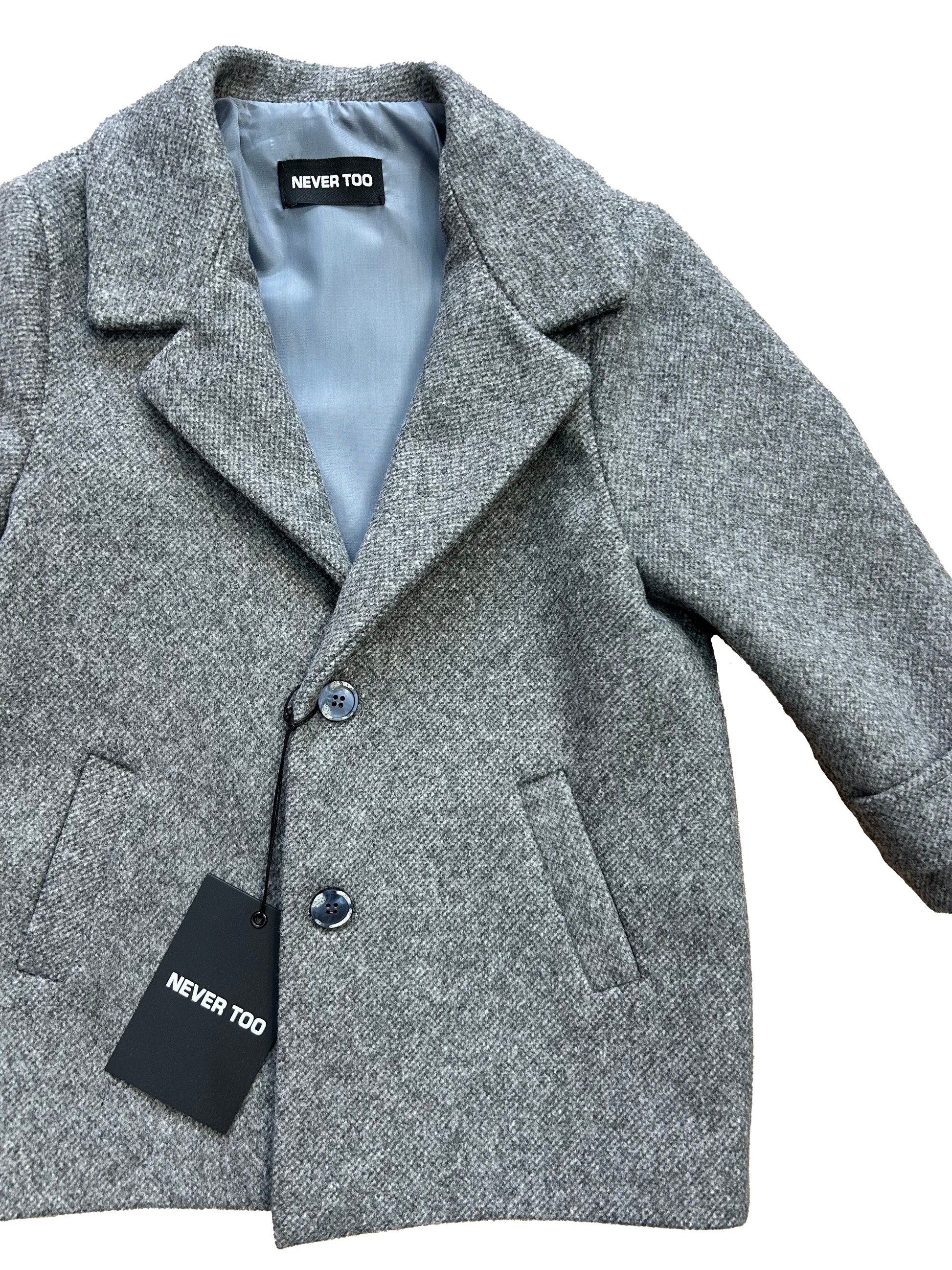 cappotto never too grigio per bambino e neonato