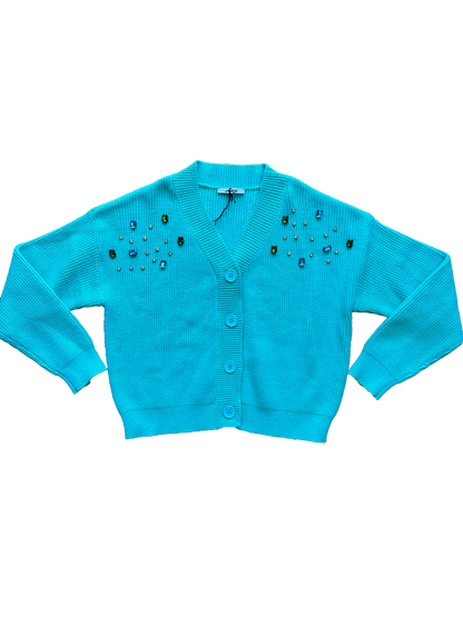 Cardigan verde acqua