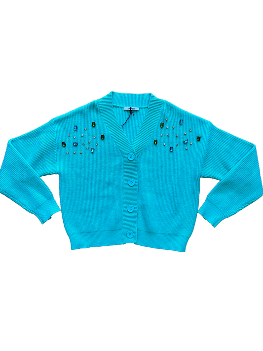 Cardigan verde acqua