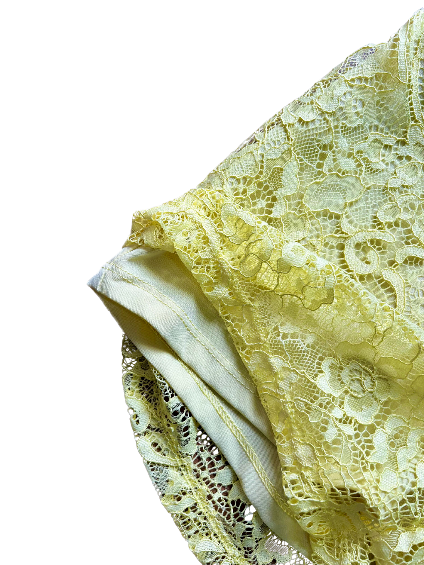 Pantaloncino in pizzo giallo