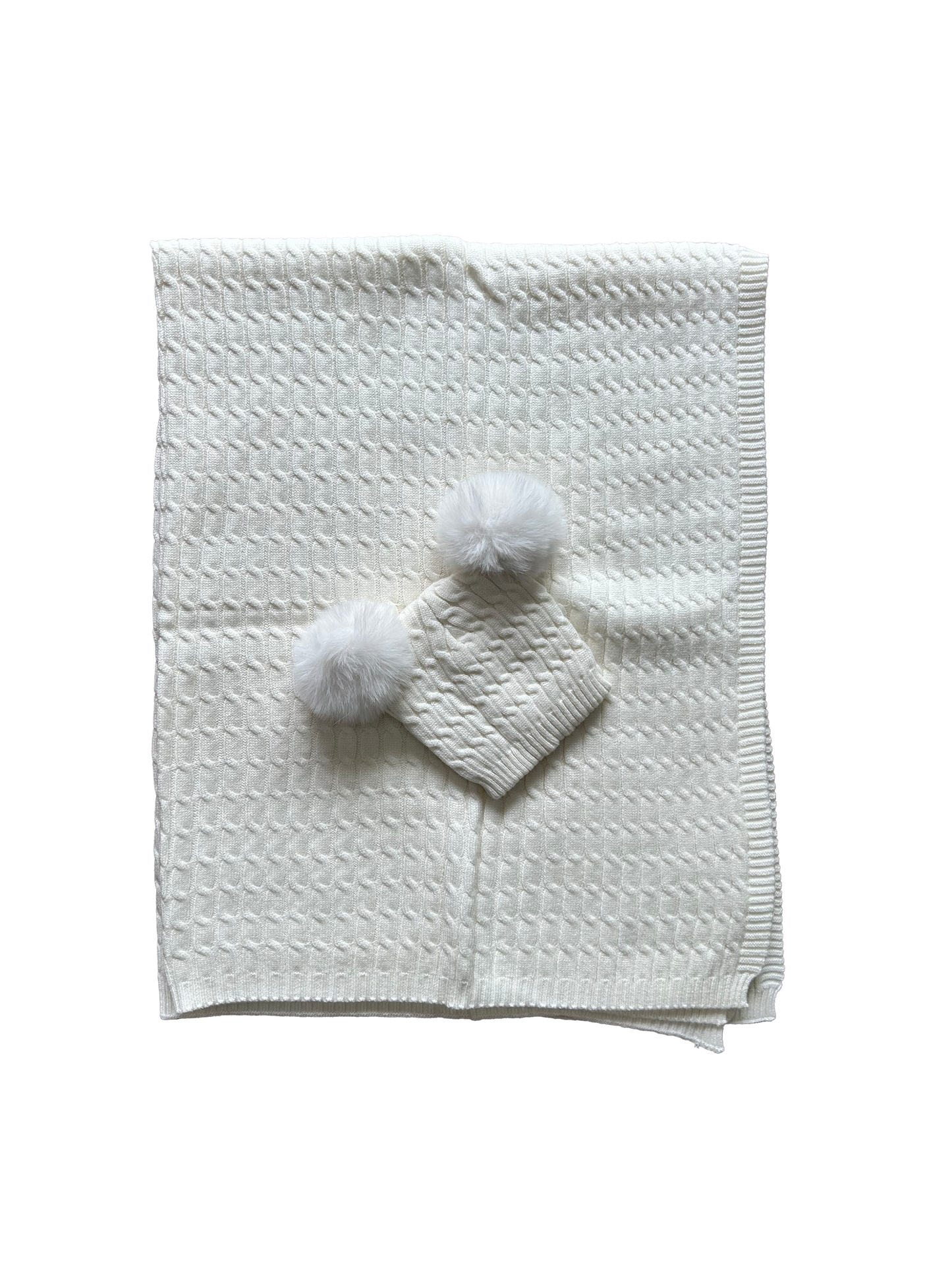 Coordinato cappello pon pon e copertina