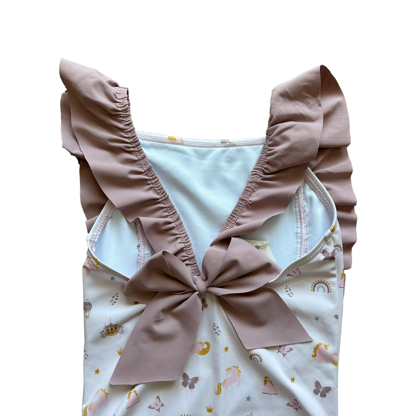 Costume intero rouches e fiocco