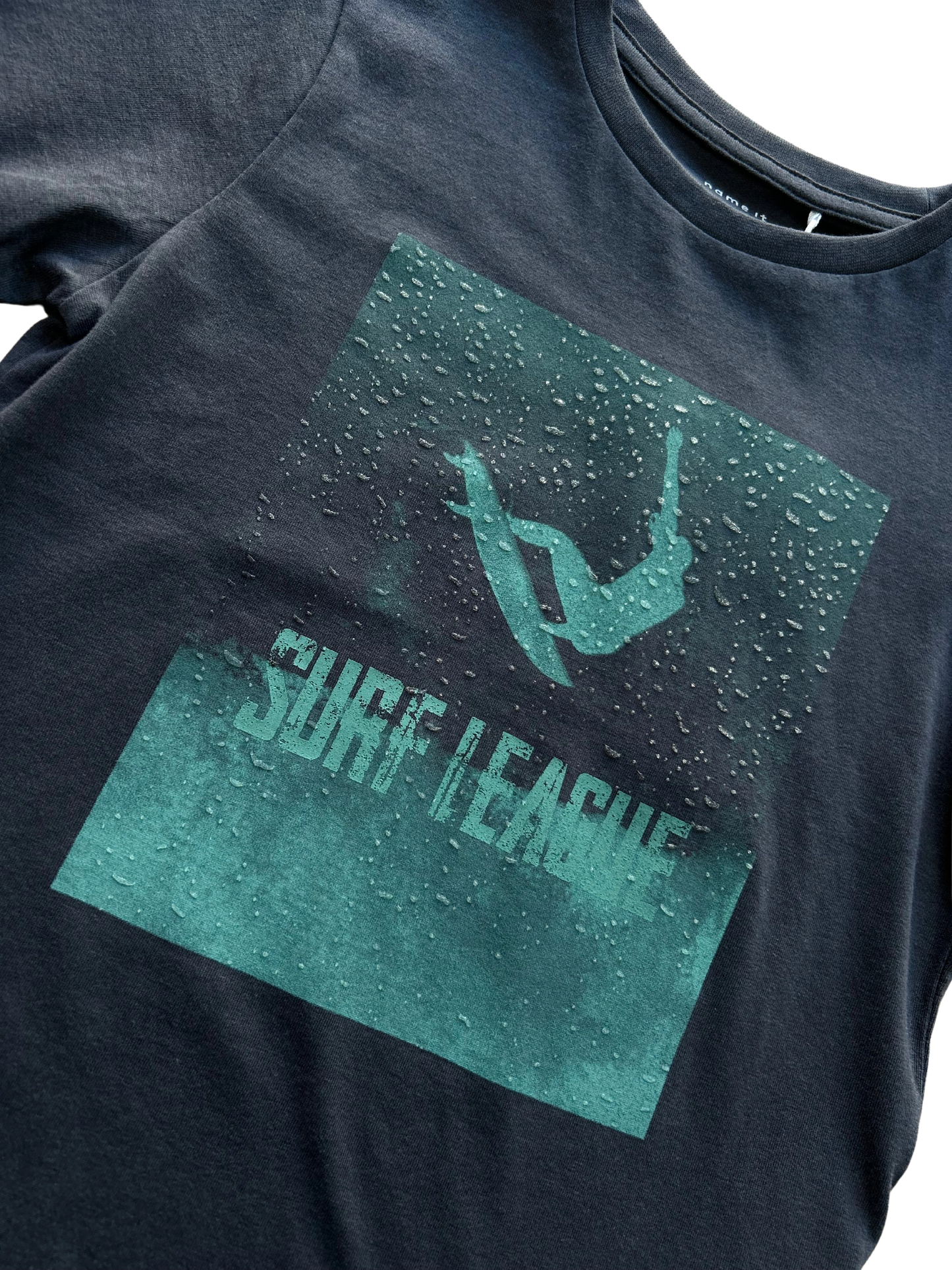 T-shirt mezza manica con stampa blu