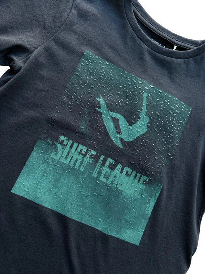 T-shirt mezza manica con stampa blu