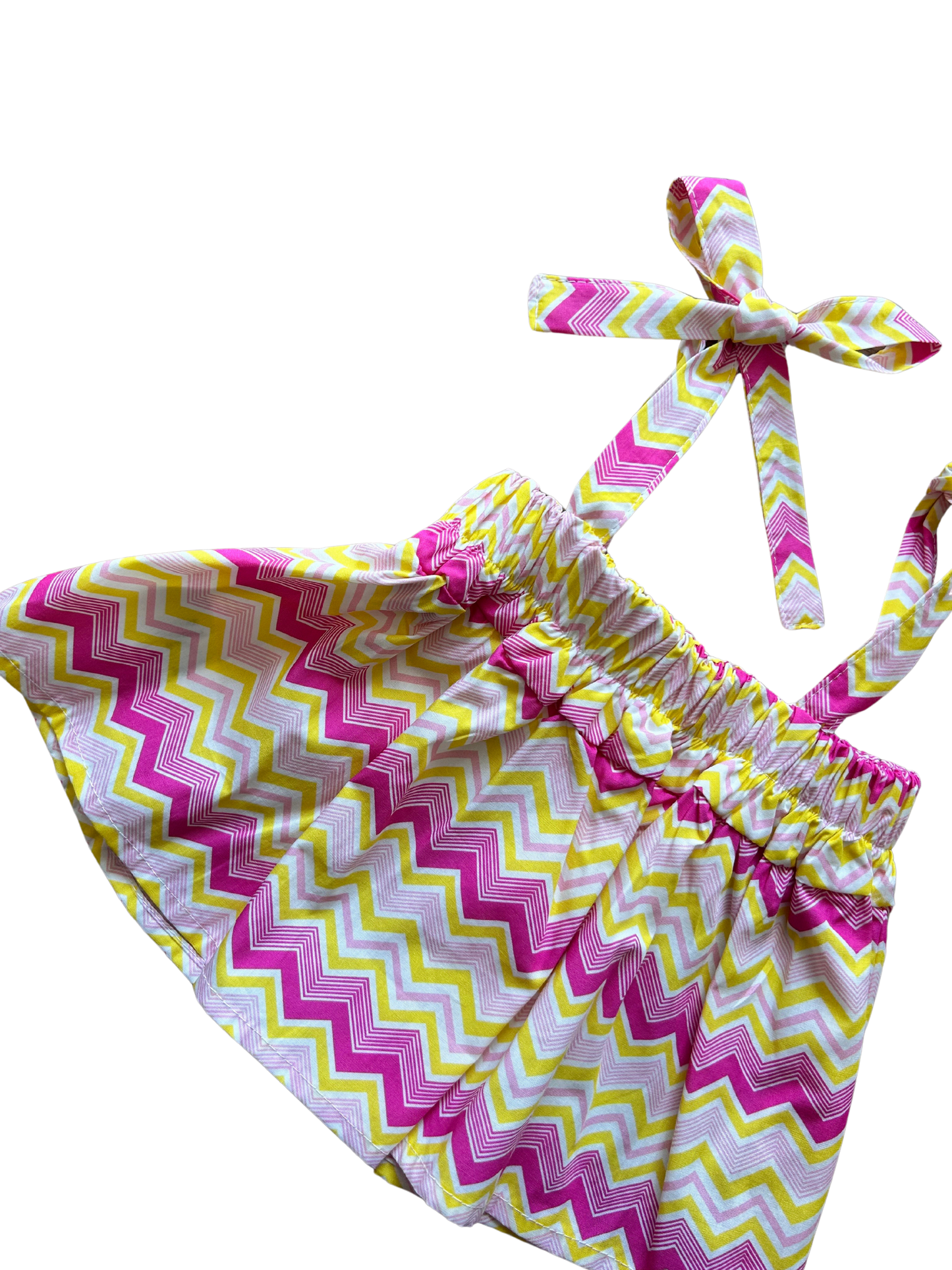 Top fantasia fucsia giallo e lilla per bambina