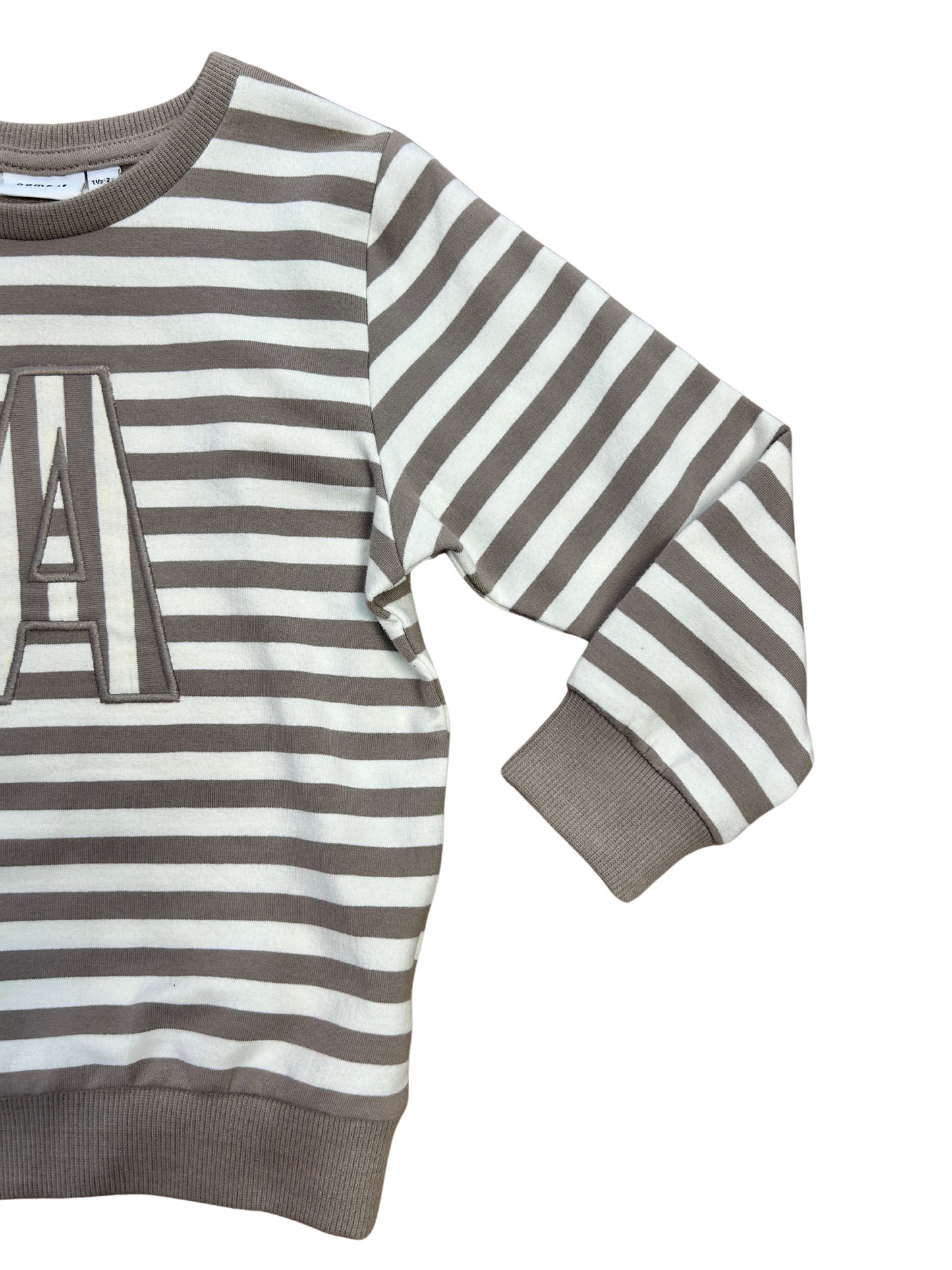 Felpina a righe tortora