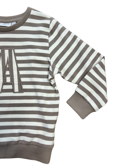 Felpina a righe tortora