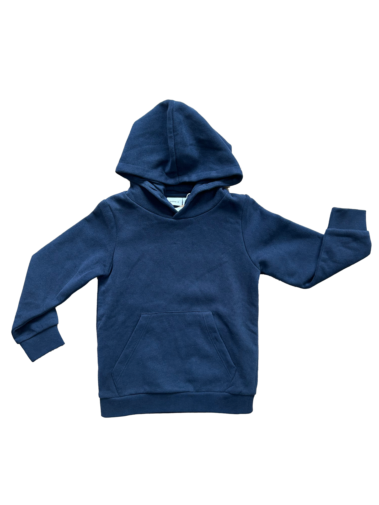 felpa name it blu basic con cappuccio felpata per bambino