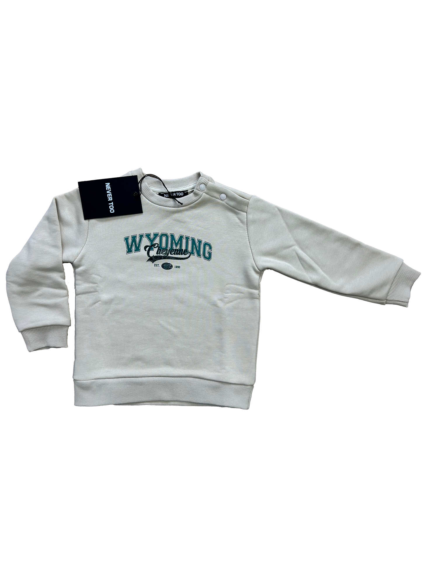 felpa beige girocollo per neonato e bambino