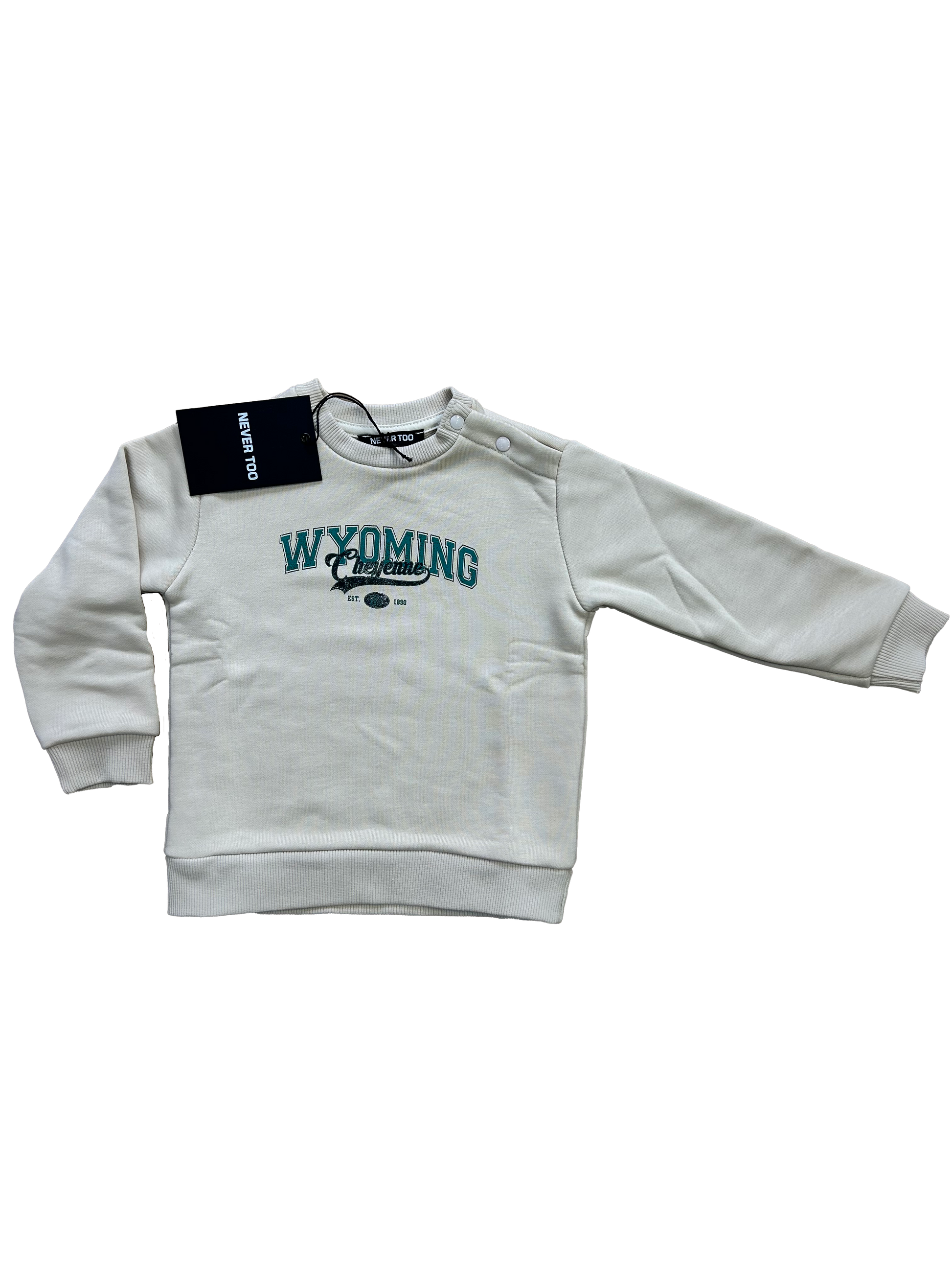 felpa beige girocollo per neonato e bambino