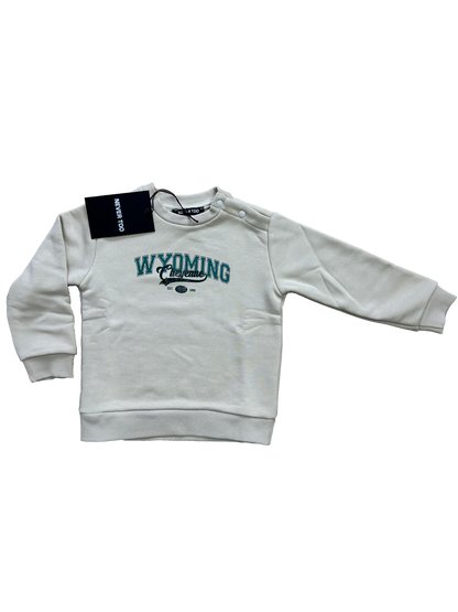 felpa beige girocollo per neonato e bambino