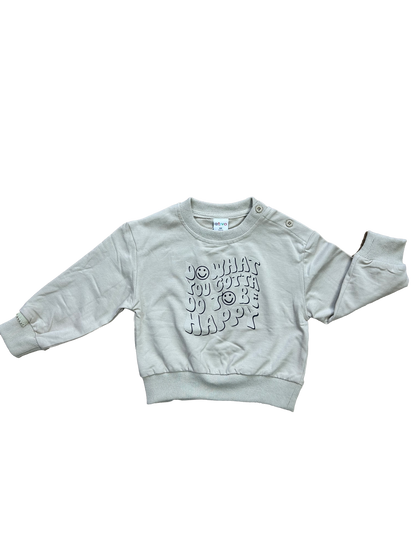 Felpa stampa smile beige