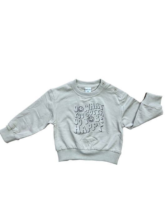 Felpa stampa smile beige