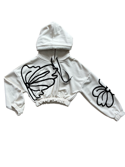 felpa beige janice con ricamo fiore