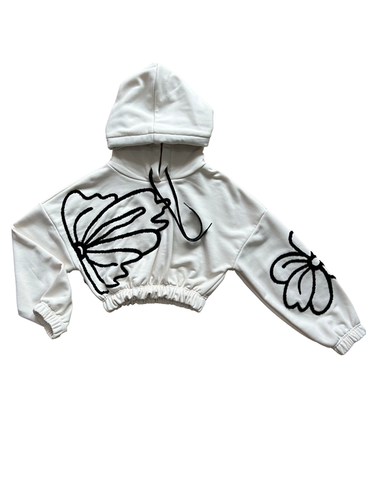 felpa beige janice con ricamo fiore