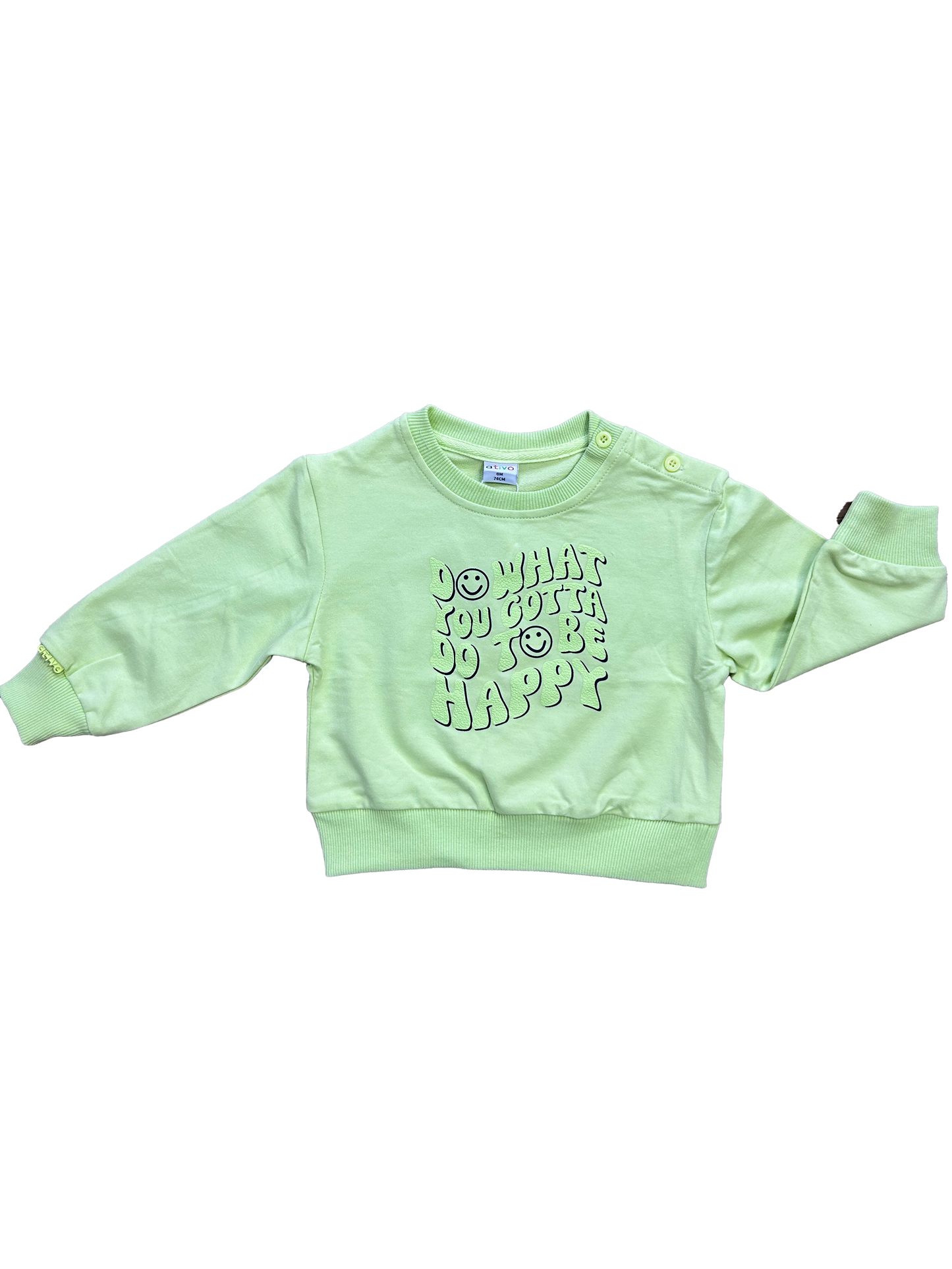 Felpa stampa smile verde