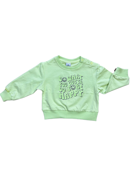 Felpa stampa smile verde