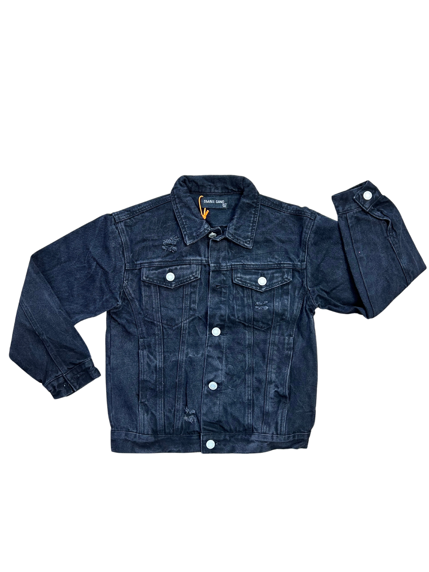 giacca in denim nera per bambini e ragazzi 