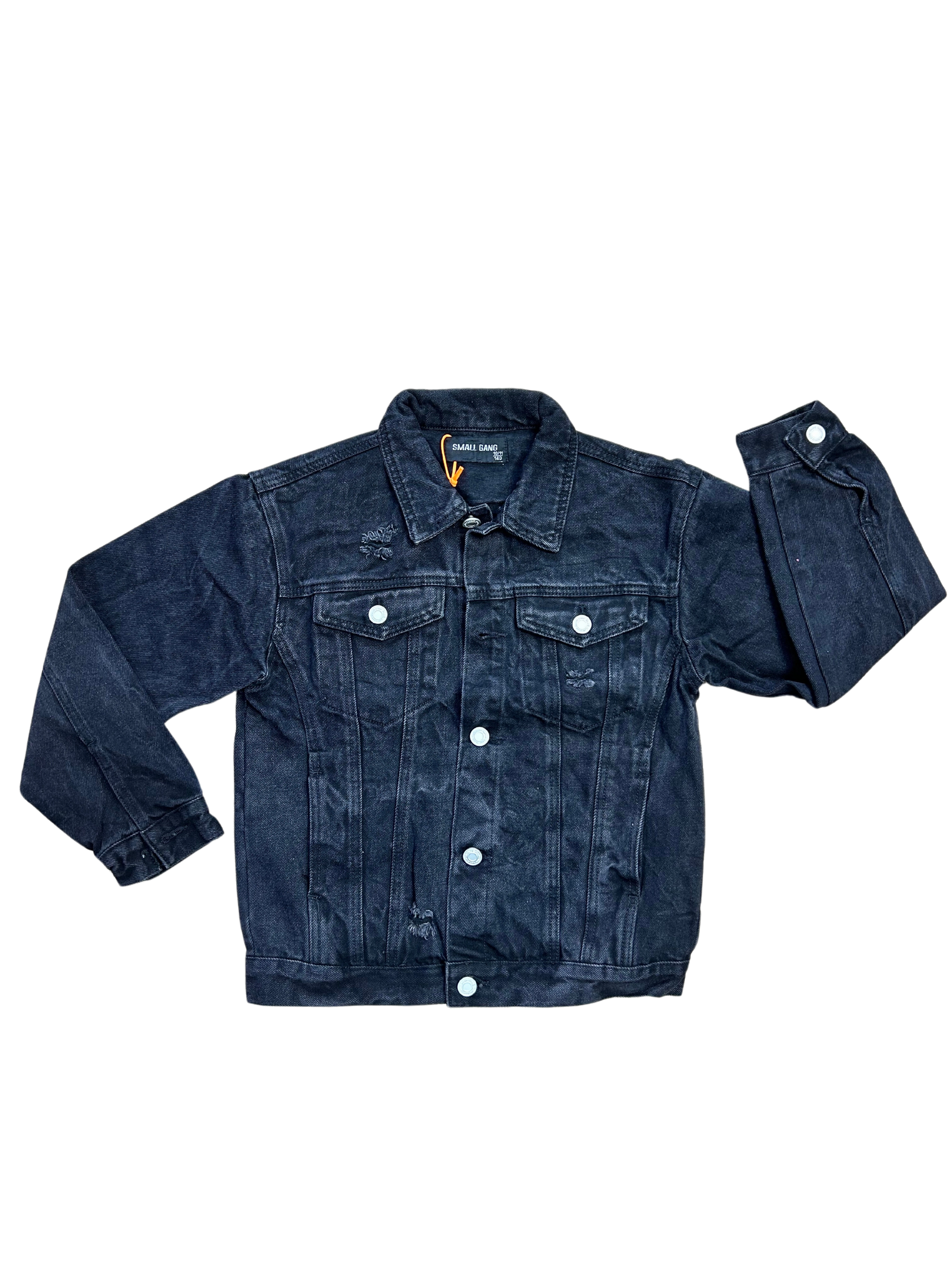 giacca in denim nera per bambini e ragazzi 