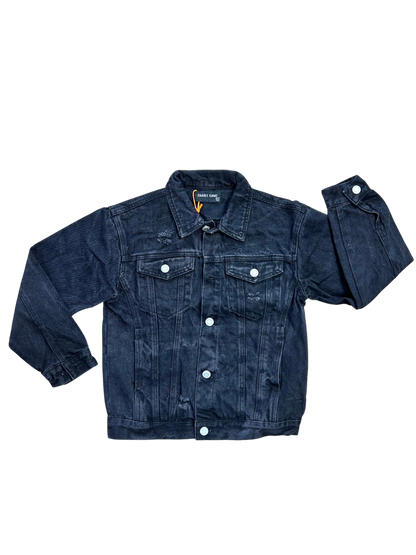giacca in denim nera per bambini e ragazzi 