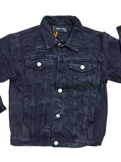 giacca in jeans nera per bambini e ragazzi