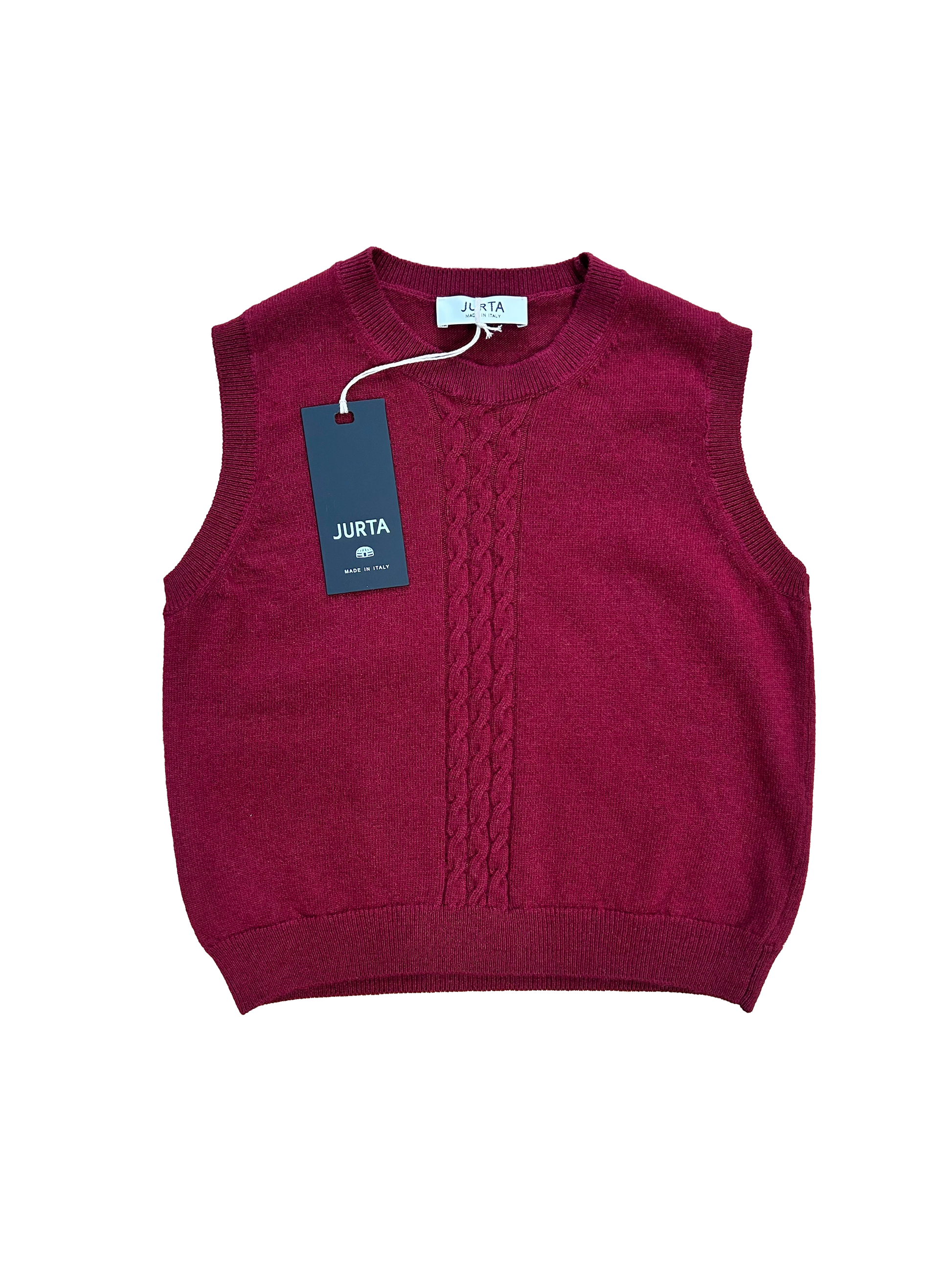 gilet in lana bordeaux per bambina