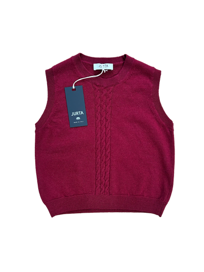 gilet in lana bordeaux per bambina