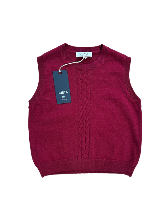 gilet in lana bordeaux per bambina