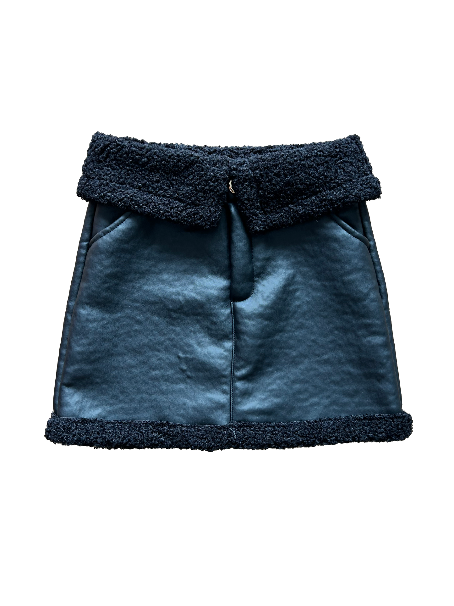 gonna con dettagli in teddy in ecopelle janice 