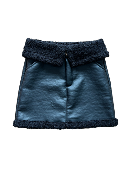 gonna con dettagli in teddy in ecopelle janice 