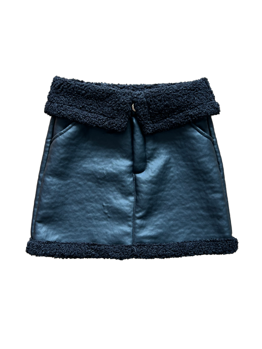 gonna con dettagli in teddy in ecopelle janice 