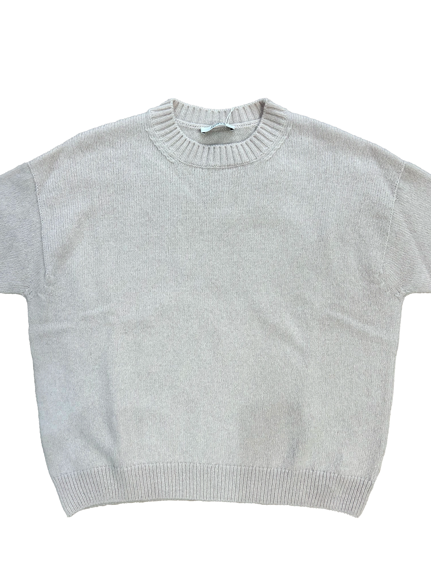 Maglioncino "boxy fit" rosa chiaro lana e cachemire