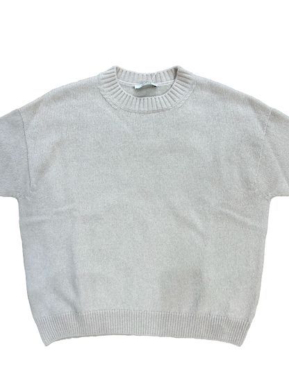 Maglioncino "boxy fit" rosa chiaro lana e cachemire