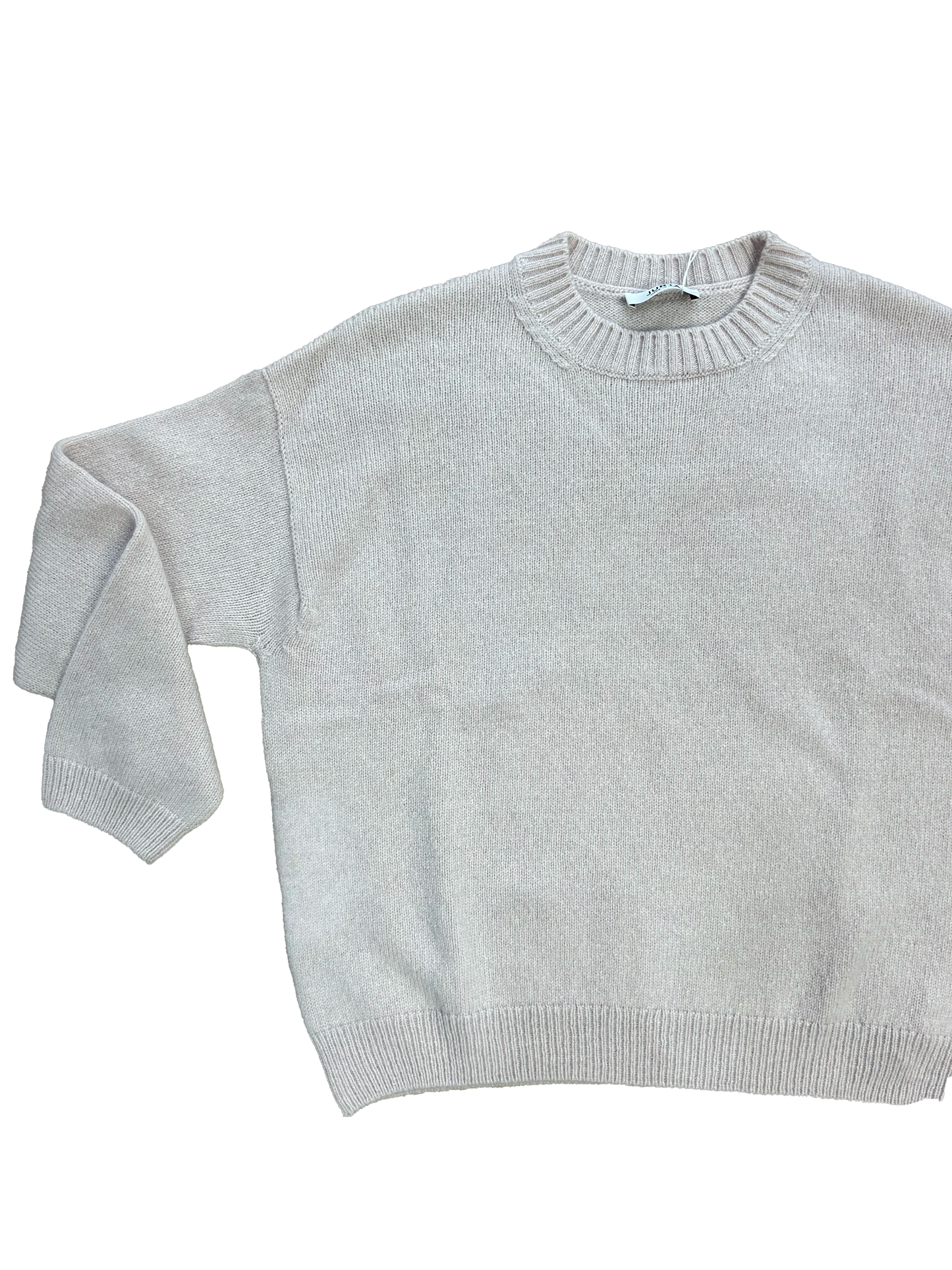 Maglioncino "boxy fit" rosa chiaro lana e cachemire