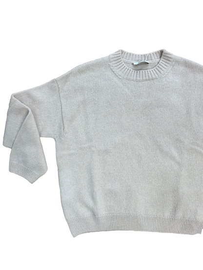 Maglioncino "boxy fit" rosa chiaro lana e cachemire