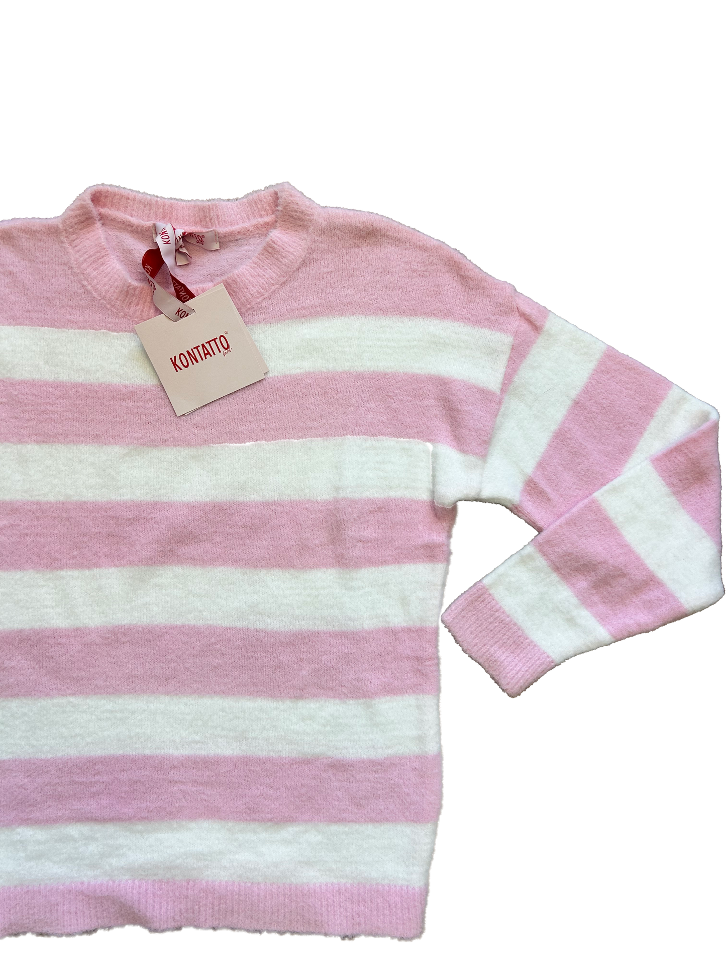 Maglioncino righe effetto peluche